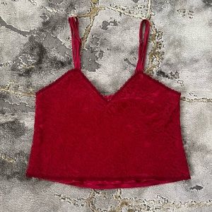 Rare vintage Victoria’s Secret 80s gold label cranberry-red lace lingerie cami
